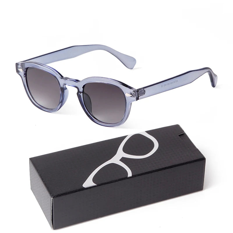 Fashion Gradient Blue Small Round Sunglasses – Unisex Vintage-Inspired Designer Eyewear - Image 31