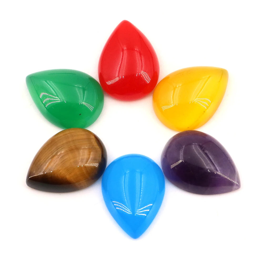 13x18mm Water Drop Flat Back Beads – Natural Stone Crystal Cabochons for DIY Jewelry - Image 4