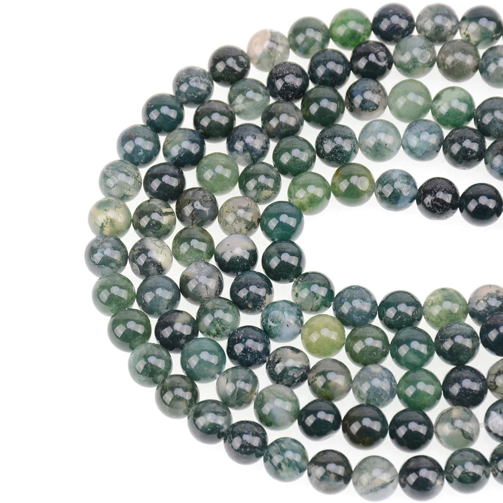 Natural Black Larvikite Labradorite Round Beads – Loose Stone Strand for DIY Jewelry Making - Image 37
